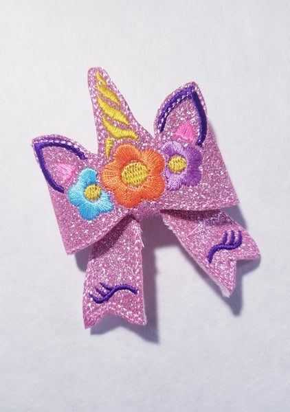 Pink Unicorn Cheer Bow