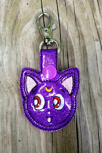 Moon Kitty Face Keychain